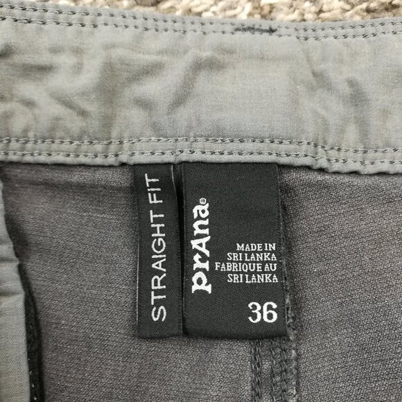 prAna Pants Mens 36x32 Gray McClee CoolMax Stretch Preppy Gorpcore Chino - Picture 3 of 10